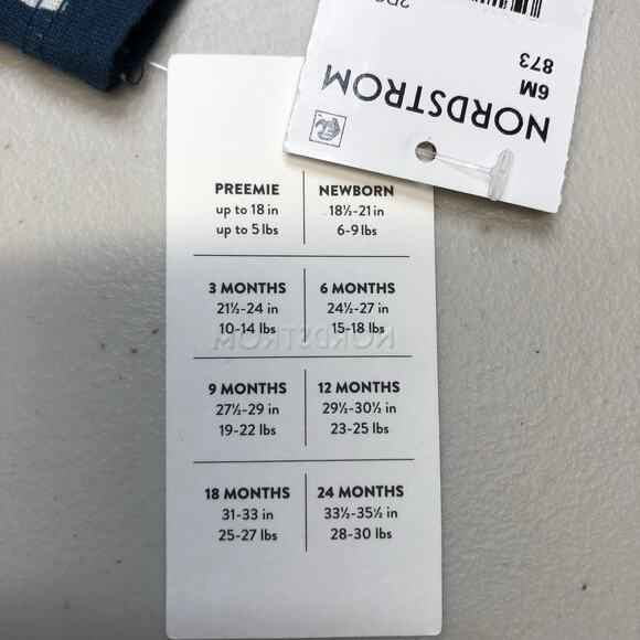 Nordstrom Cottons Baby Boy Newborn 2Pc Set Teal Rustic Sz 6M Abstract - Picture 4 of 8